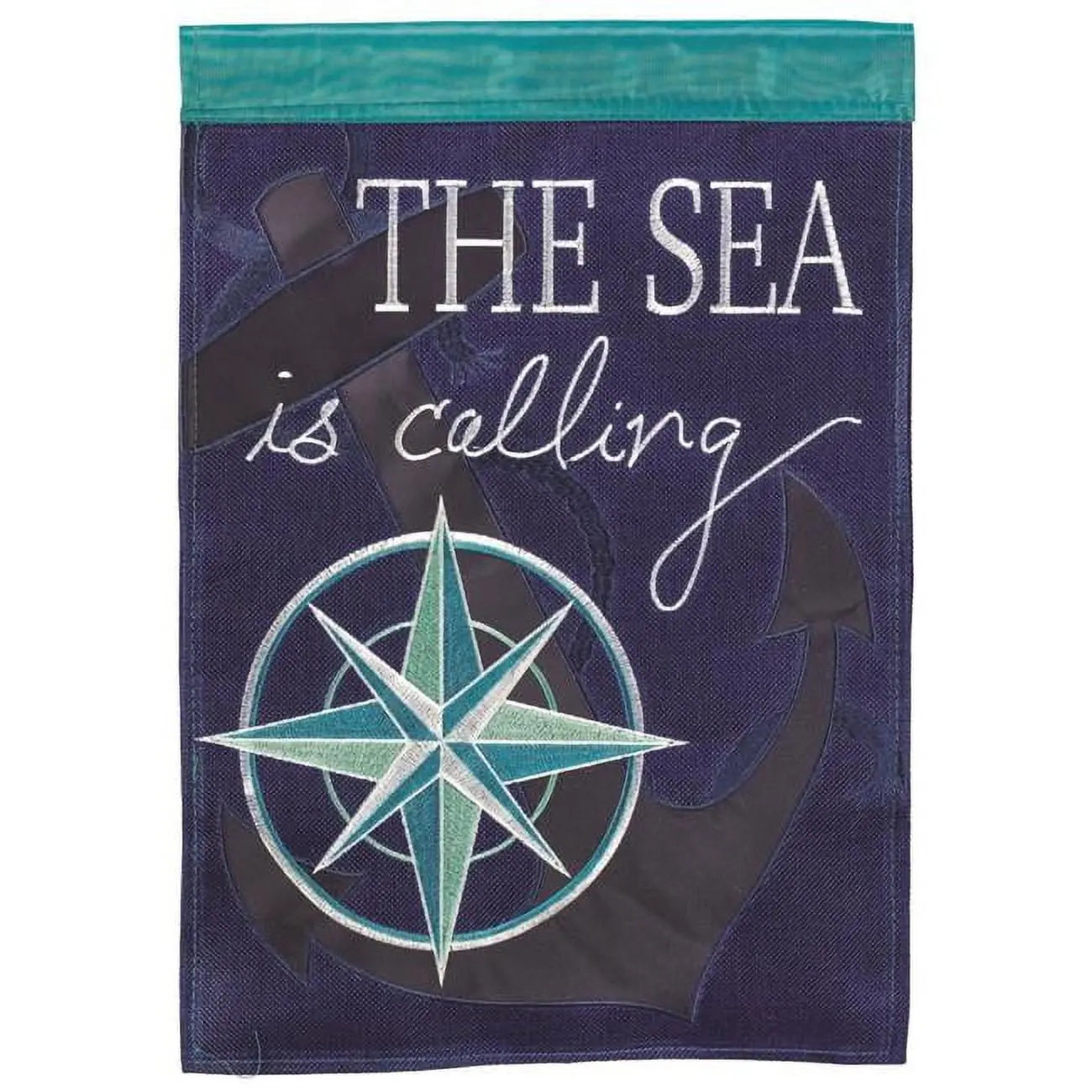 Magnolia Gardens M001536 29 x 42 in. The Sea Is Calling Burlap Garden Flag - Large