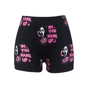 2000s clothesWomen's Sleep Bottoms Boxers Shorts Pajamas Black S M L Casual Sports Fitness Cartoon Halloween Print Soft Breathable Comfortabl Loungewear Nightwear Womenswear Homewear Pjs Gamis Sy50-C Sy50-A