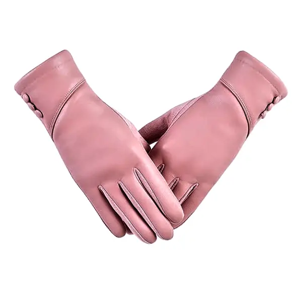 Womens Winter Leather Gloves Touch Screen Wool Lined Windproof Warm Suede Fashion Dress Gloves