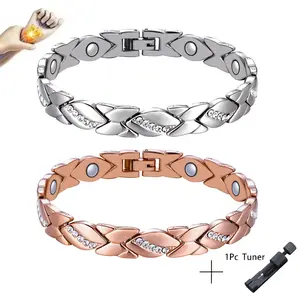 Magnetic Bracelets for Women,Adjustable Bracelets,Valentine's Day Gifts Magnetic Jewelry with Sizing tool