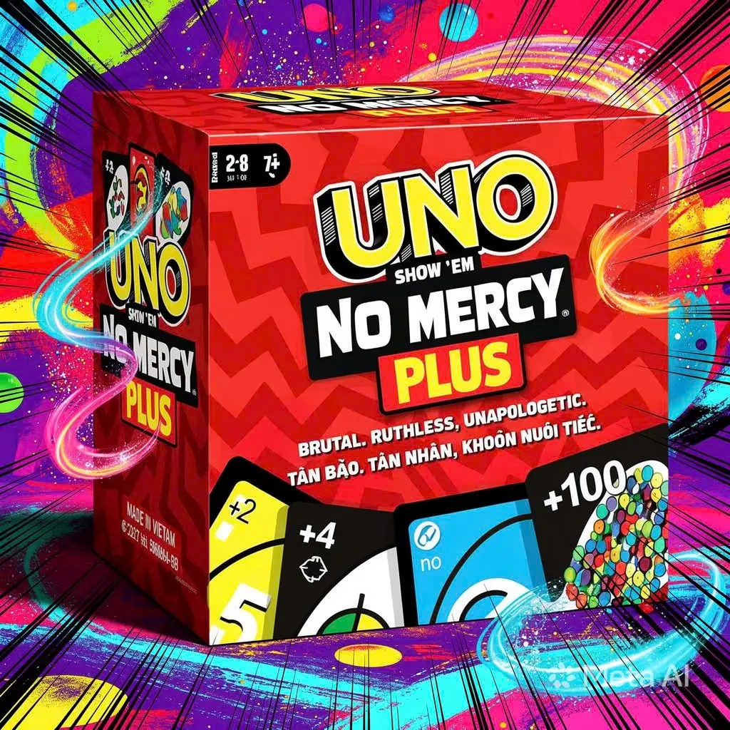 UNO No Mercy Extreme Edition Card Game – 210 Premium Cards, 100+ Crazy Rules, Ultimate Party Fun for Family & Friends