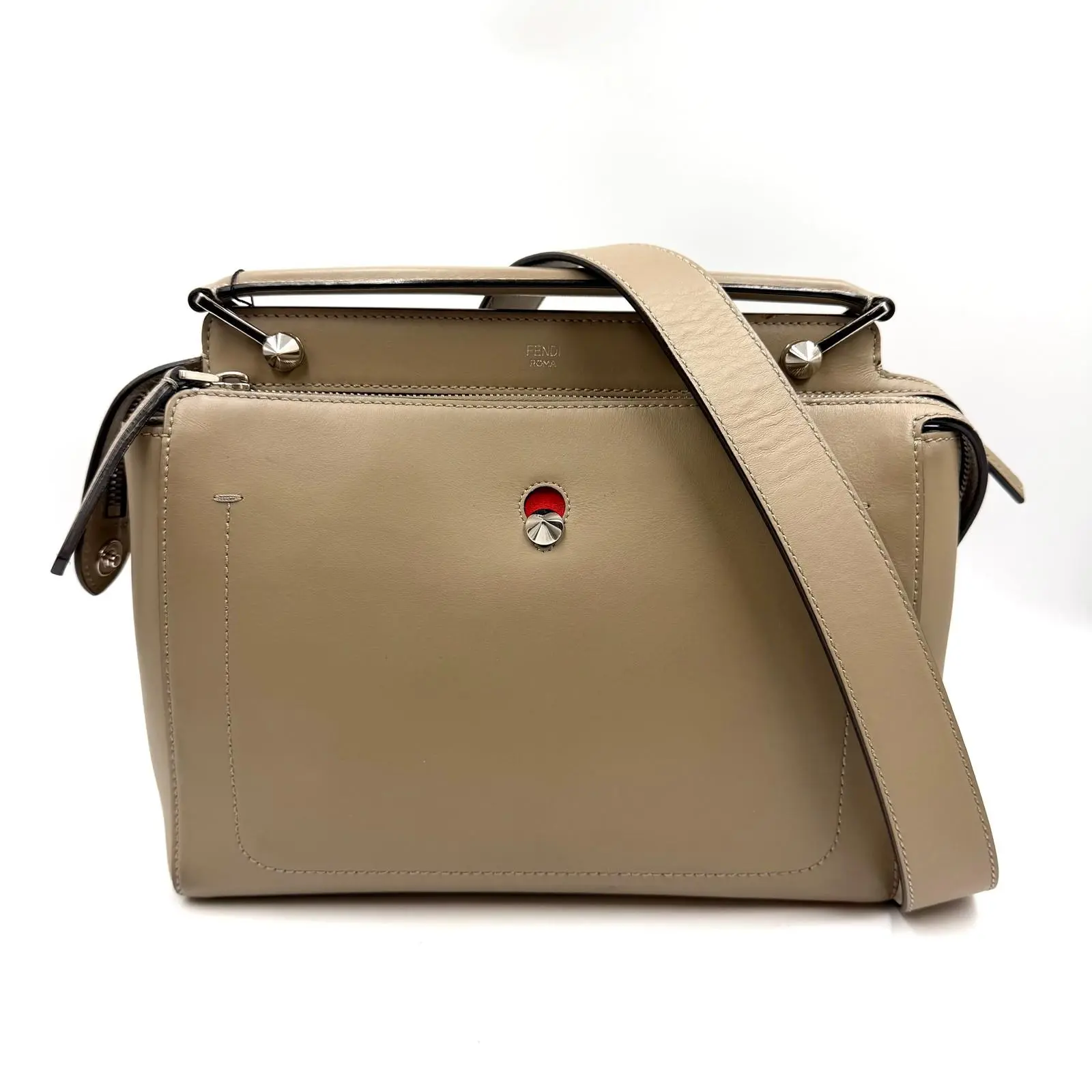 Pre-owned FENDI As shown Shoulder Bags HZ 1982 Dotcom leather satchel bag 26.03.06