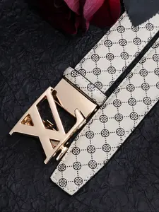 Men's Alloy Automatic Buckle Belt, Fashion Belts, Casual Fashion Print Waistband, High-End Lightweight Design, Versatile Pants Strap, All Seasons