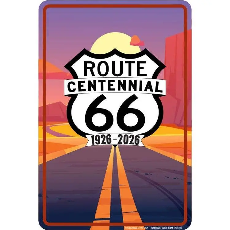 Route 66 Cent Road Sm. Parking Sign