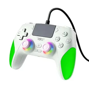 RGB Wired Controller for PS-5/PC, Gaming Controller Support Programmable/Remap/Turbo Functions, Dual Vibration, 3.5MM Audio Jack, Motion Control, Compatible with PS-5/PS-4/PC//IOS/Android/Steam Deck(Green, 87inch)