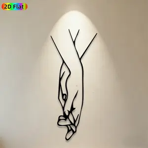 1pc Intertwined Hands Metal Wall Art, Romantic Intertwined Hands Statue Mural, Ideal Gift for Valentine's Day, Wedding, Love Decor Enthusiasts,  Metal Wall Decor Wall Sculptures, Perfect for Bedroom Wall & Garden Fence, Unique Romantic Home Decor