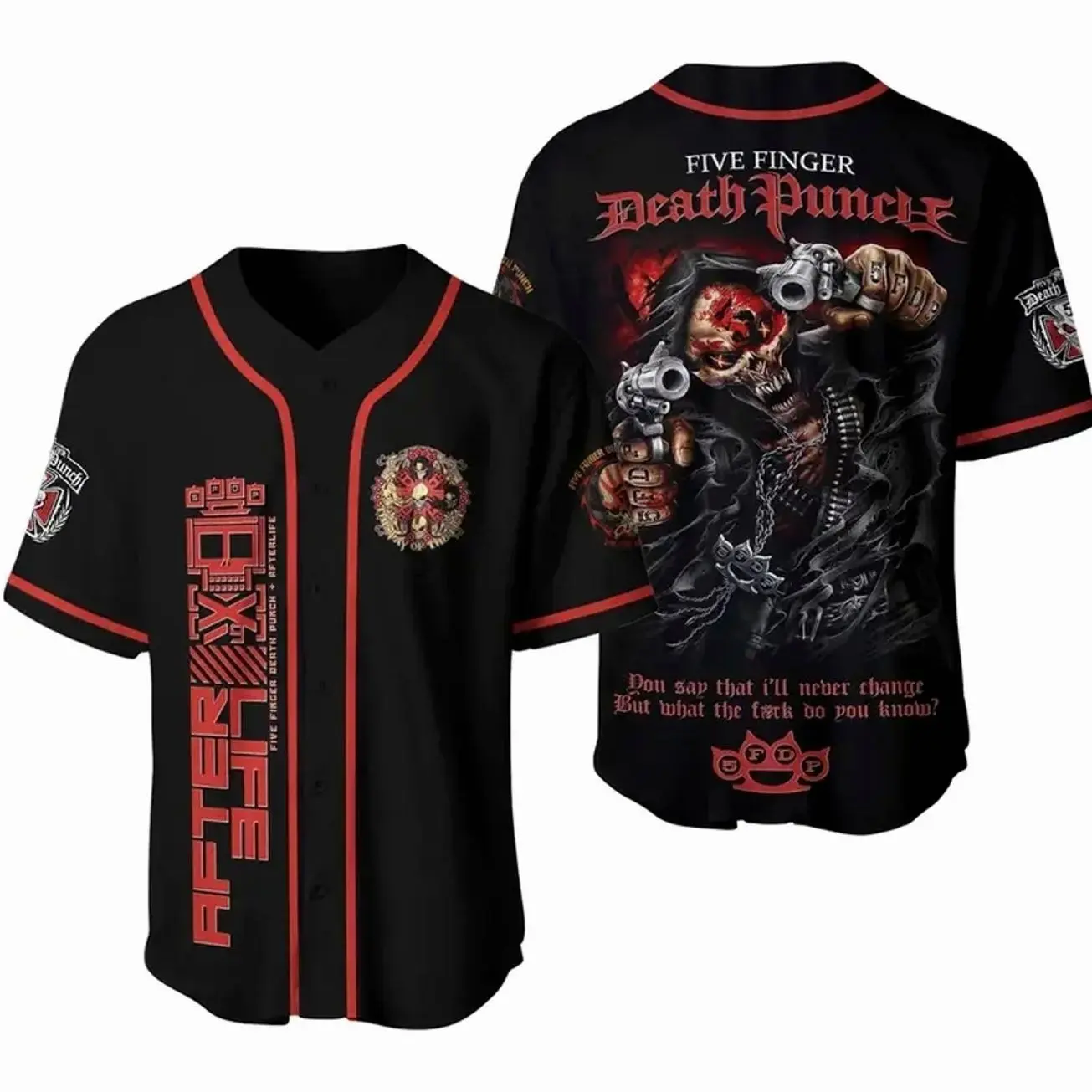 Dark Skull Warrior Baseball Jersey Heavy Rock Graphic Button-Up Jersey Gothic Style Gift