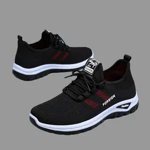 Women's Breathable Fly Knit Walking Shoes Non-Slip Cushioned Sole Lightweight All Day Comfort Casual Athletic Sneakers for Daily Wear Office Commute Errands Walking Shopping Travel & Light Outdoor Activities Lightweight Non-Slip Sneakers