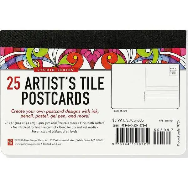 Peter Pauper Press Custom Art Card Set - English Artist Tile Postcards, Miscellaneous Print Greeting Cards for Humanities & Social Sciences Enthusiasts