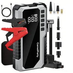 CamelParty Jump Starter with Air Compressor,4000A Car Battery Jumper Starter, 15000mAh Battery Jumper Starter Portable for 10L Gas/Diesel Engine with 150PSI Booster,LED Display & Light,Jumper Cables ultra-safe Cordless essentials vehicle tire check