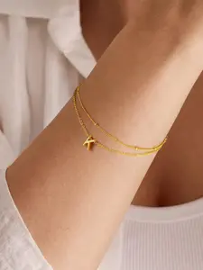 Elegant Letter Bracelets Set, A-Z Initials Available, Women's Jewelry Gift, Random Bead Count, Fixed Chain Length