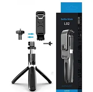 3-in-1 selfie stick tripod with Bluetooth Aluminium