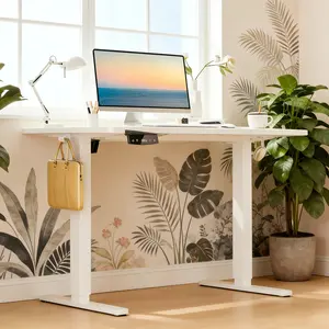 Mr IRONSTONE Standing Desk with Power Outlets, Electric Standing Desk with Adjustable Height, Ergonomic Adjustable Desk with Memory Preset, Computer Desk Stand Up Desk, Suitable for Home Office