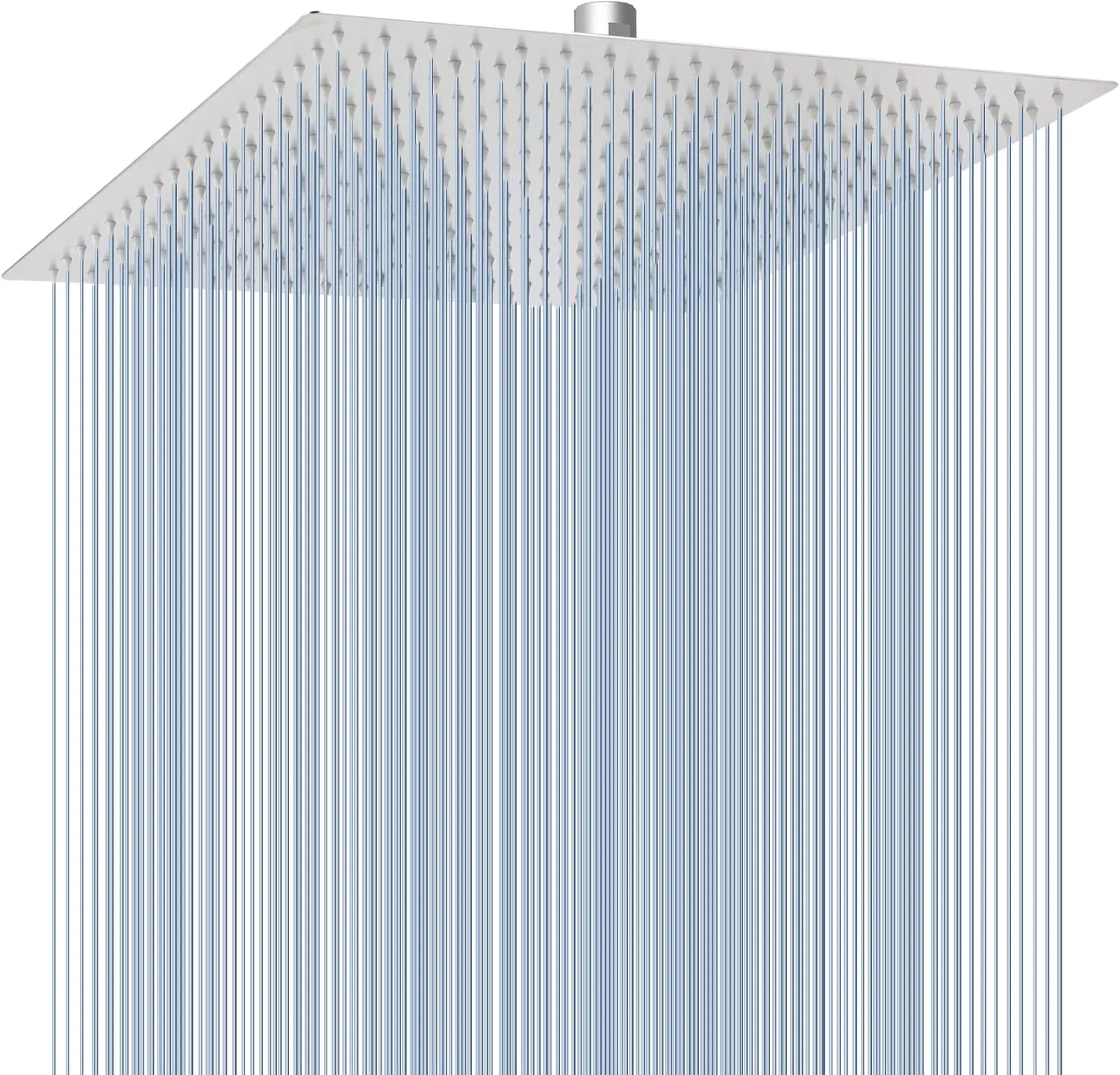 Oversize Rain Shower  - High Flow Square Rainfall Showerhead - Waterfall Full  Coverage - Universal Ceiling or Wall Mount (16 Inch, Brushed Nickel)