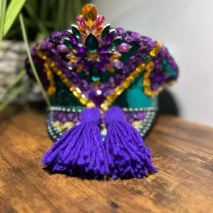 Mardi Gras Tassels Earrings with Vibrant Purple Green and Yellow Tassels for Festive Wear