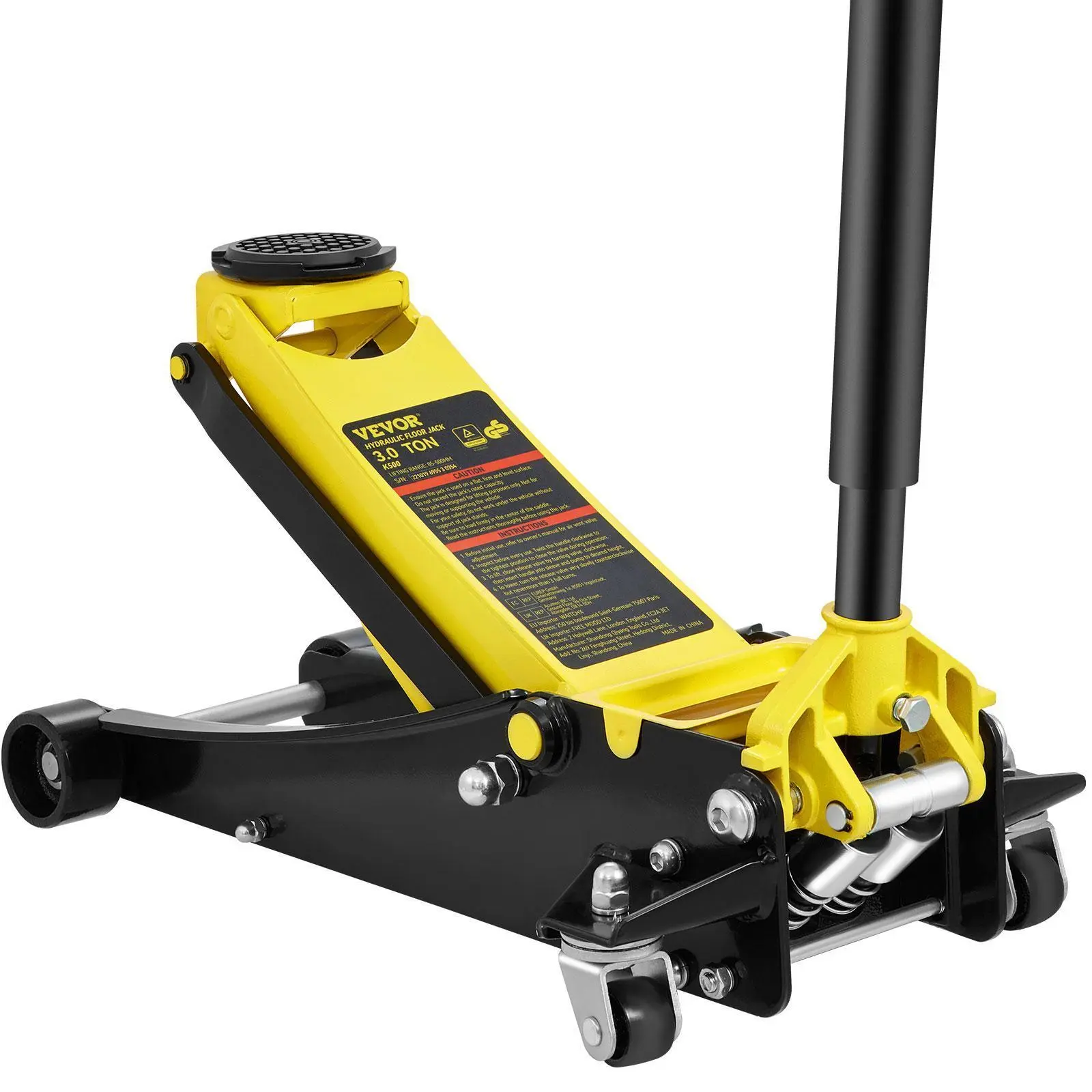 【Summerfinds】VEVOR Floor Jack,  3 Ton Low Profile Floor Jack, Heavy-duty Steel Racing Floor Jack with Dual Pistons Quick Lift Pump, Floor Jack Lifting Range 3.35"-19.69"