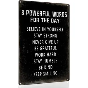 Metal Inspirational Wall Art Sign (8x12 in) - Home Decor, Aesthetic Room Decorations, Cool Gift for Living Room, Teen Bedrooms