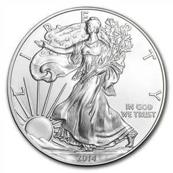 2014 Silver American Eagle Bullion Coin - BU, U.S. Mint Collector Item with Eagle Motif