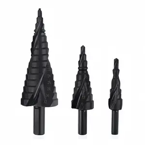 4-32mm HSS Cobalt Step Drill Bit Set, 3 Counts/set Metallic Drill Bit Set,  Practical Power Tool Accessories for Home & Office