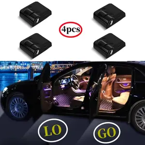 4 ultra-bright door welcome lights, creative car ambiance, no wiring required, easy to install, no batteries needed