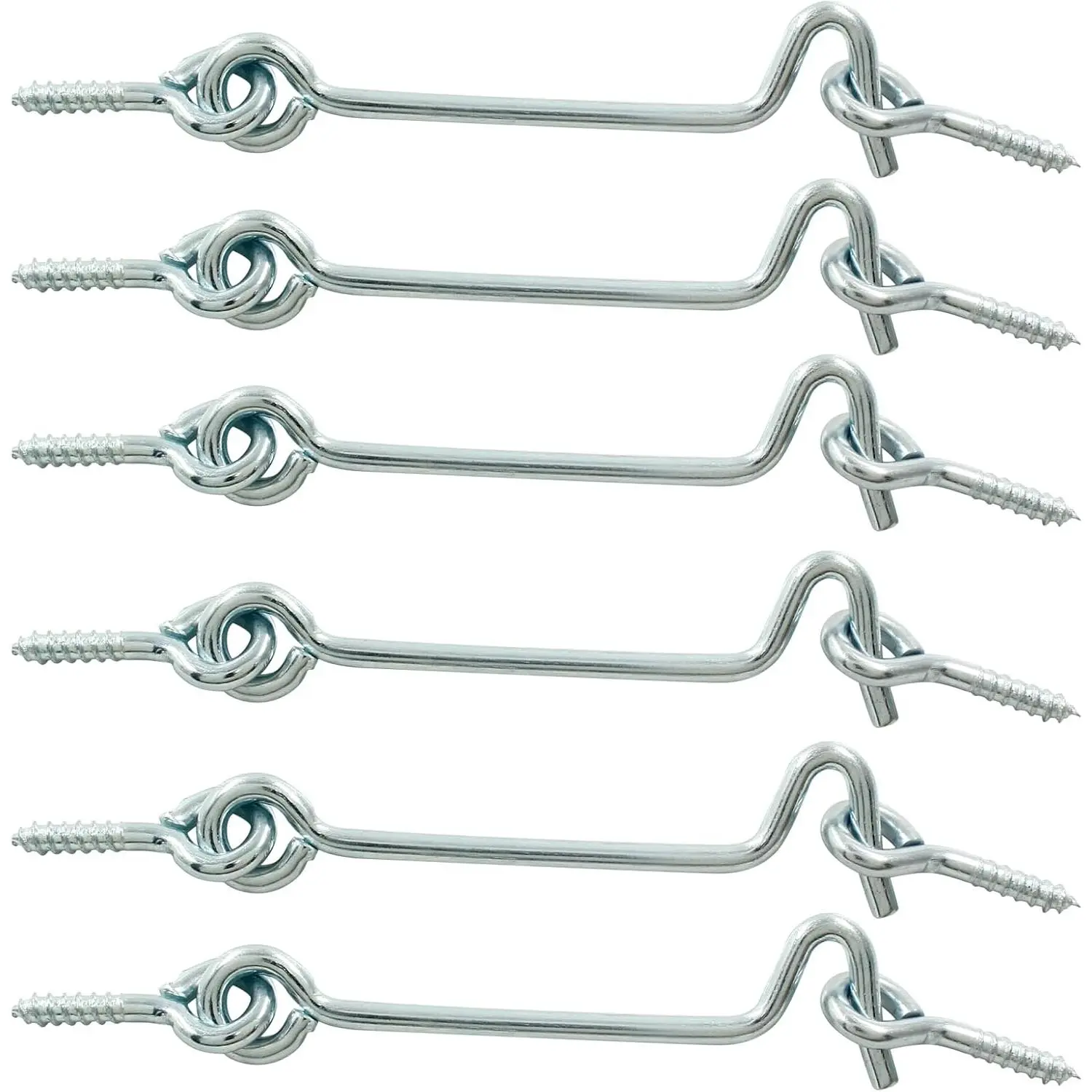 6 count Cabin Hook and Eye Latch, 3" Swivel Window Hook Gate Door Latch with Mounting Screws for Swivel Window  Gate Door