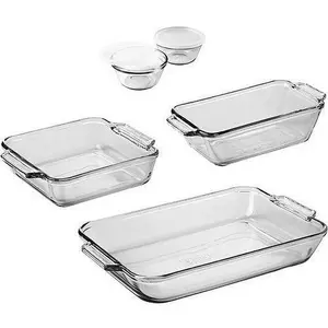 Anchor Hocking Glass Baking Dish Set, 7 Piece Glass Bakeware Set
