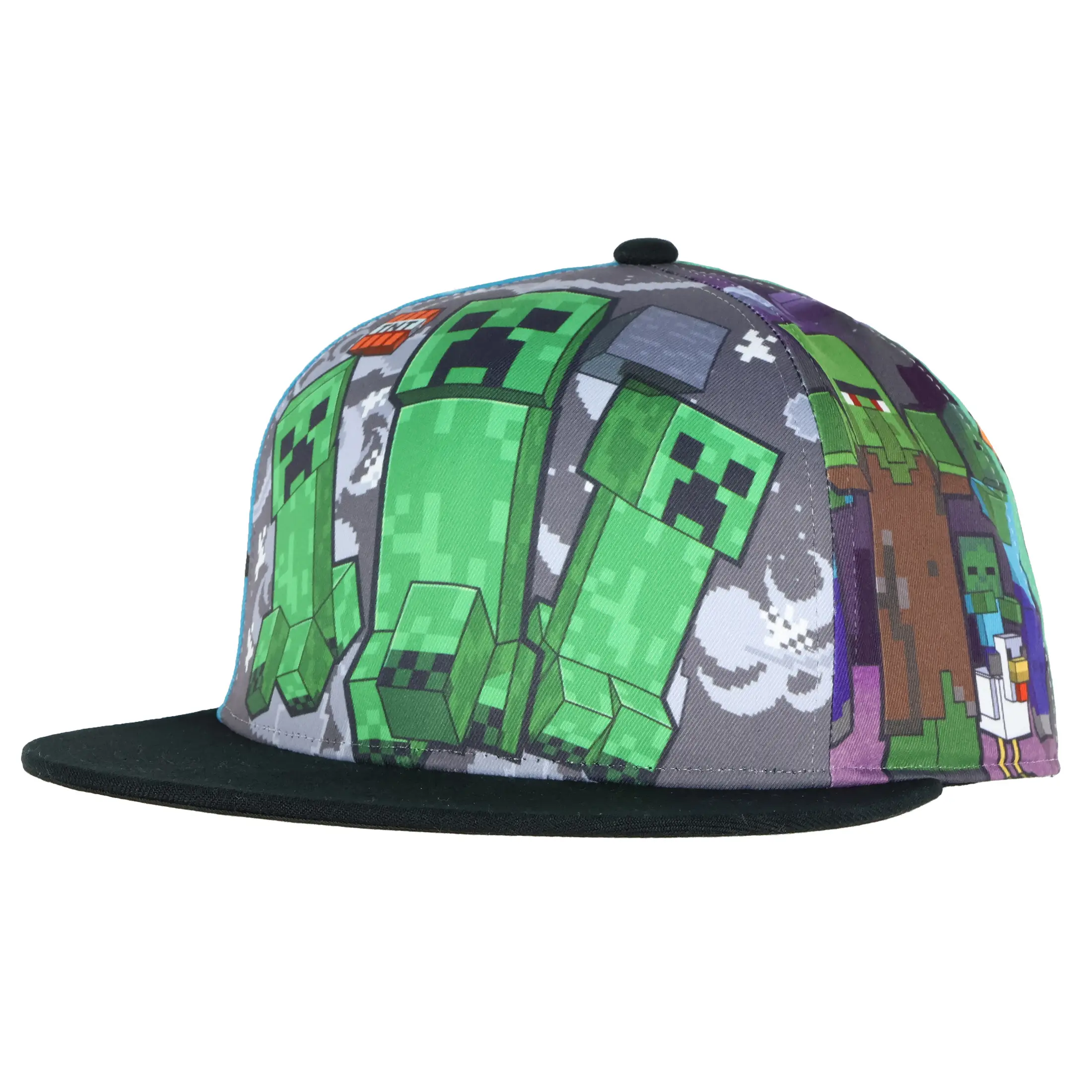 Minecraft Creeper Adjustable Snapback Hat Character Game Scenes Adult ...