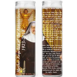 Mother Angelica Candles Set of 2 or 4 with Divino Nino Baby Jesus Prayer