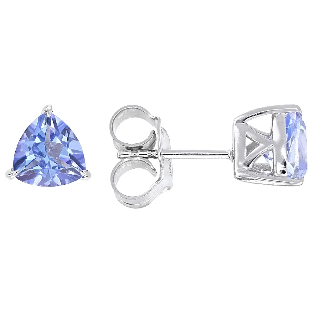 JTV Butterfly Blue Topaz Rhodium Over Sterling Silver Stud Earrings 2.70ctw