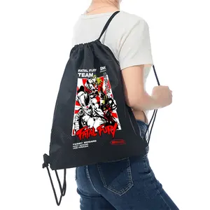 Fatal Fury Team Anime Graphic Drawstring Backpack for Casual Use and Sports Activities  Perfect Gift for Fans of Classic Fighting Games  Suitable for Teens and Adults  Ideal Birthday and Christmas Present for Gaming Enthusiasts and Pop Culture Collectors