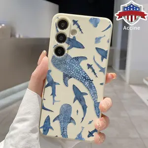 Phone Case Compatible with Galaxy S23 Ultra S24 Plus S25 S22+ Whale Shark Wonders Pattern Full Body Protection Ultra Slim Bumper Cover Gift