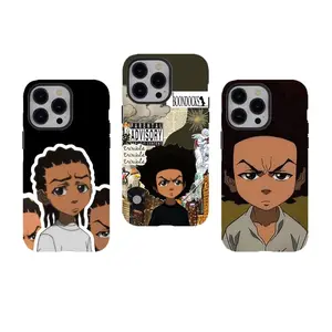 [No magnetic] The Boondocks Collage & Character Phone Cases,Aesthetic Dual-Layer design phone Cover,for iPhone 17 16 15 14 13 12 11 8 7 for Samsung Series,Durable Shockproof Protective hard Cover,2000s Cartoon Iconic cover
