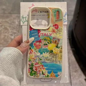 Italian-Themed Collage Patterns Are Suitable for Iphone 16 Pro Max Cases, As Well As for iphone 15 Pro Max/14/16 Plus/15/13 Pro/12/11. They Feature a Minimalist TPU Design, Offering Drop Protection And a Stylish