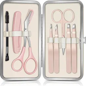 8-in-1 Eyebrow Shaping Kit with Razor Tweezers Scissors and Brush for Precision and Ease of Use Professional-grade Home Product for Beauty Enthusiasts and Makeup Experts