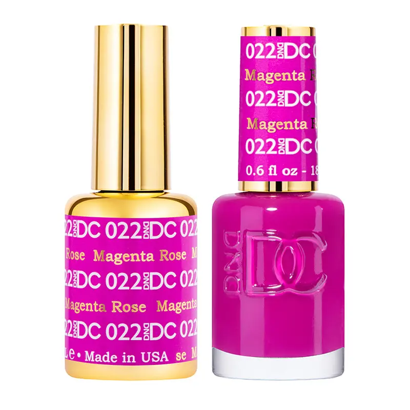 DND DC Duo UV Gel Nail Polish - #022 Magenta Rose Cosmetic Bottle, Dual Polishes for Professional Manicure, Nail Art & Youth Use, Uv Curing