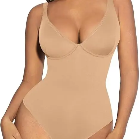 Sleeveless Deep-V Neck pink skin