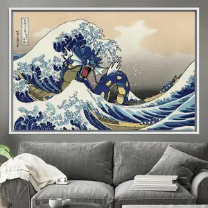 Wave Off Kanagawa, JapaneseArt, Pokemon  Art, Gift For Kids Art, Home Decor Wall Art, Japanese Poster Art
