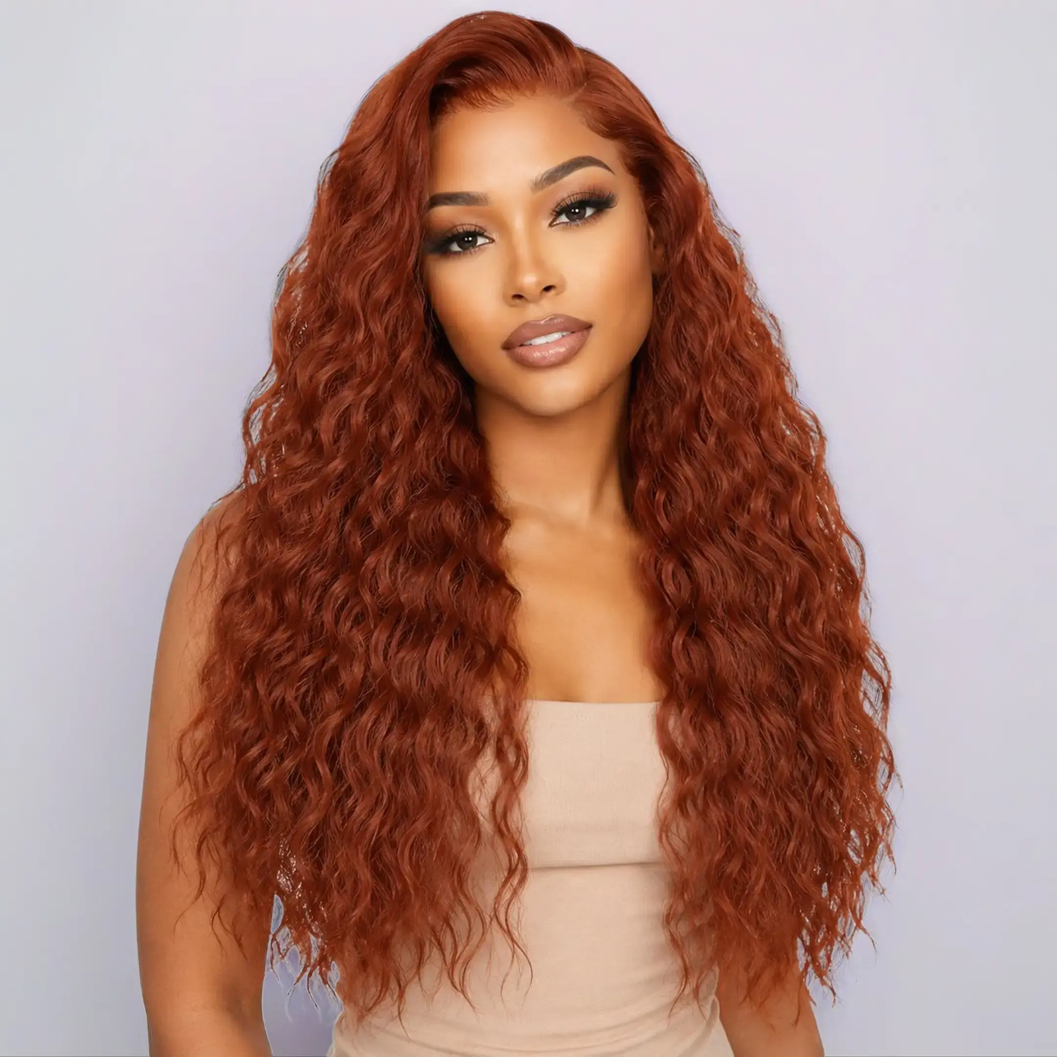Auvzy Hair 26inch Long 13x6 HD Front Lace Synthetic Wig -Water Wave Wigs Heat Resistant for Various Shapes Gorgeous Fluffy without Bangs Deep Wave Wig for Daily Using/Party SummerWins #TikTokShopDealsforYouDays