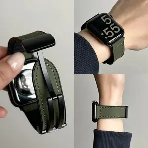 Leather Watch Bands for Apple Watch, Bracelet Strap for 38mm 41mm 42mm 44mm 45mm 46mm 49mm, Compatible with iWatch Series 10 9 8 7 6 3 SE Ultra