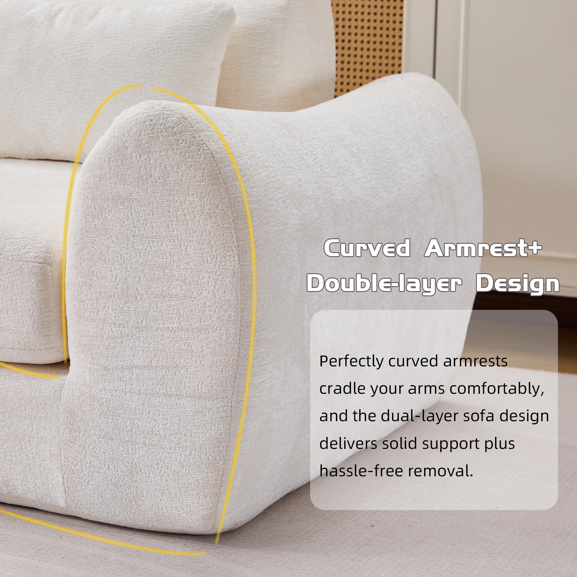 104.72" Multiple Modular Cloud Sofa Bed, Sectional Boneless Couch with Chaise for Living Room/Bedroom, Sofa No Assembly, 8 Modules Combined