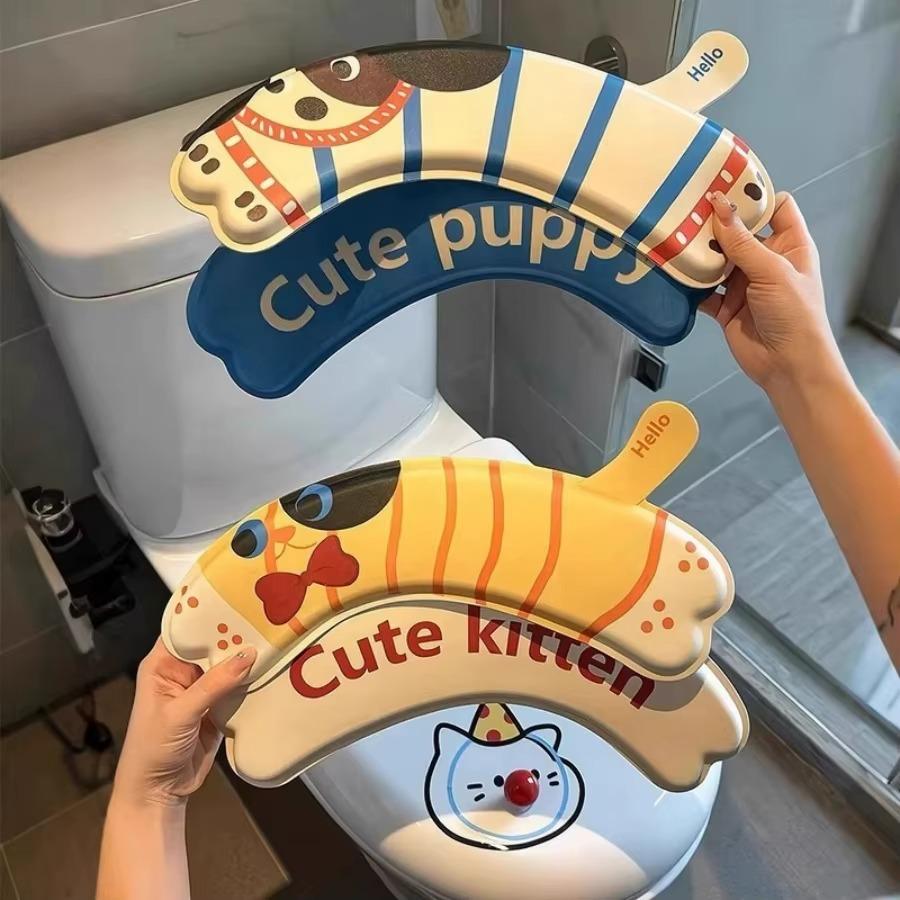 Cute Cat Dog Toilet Seat Pad Waterproof EVA Easy Clean Universal Fit Toilet Cover Mat for Bathroom