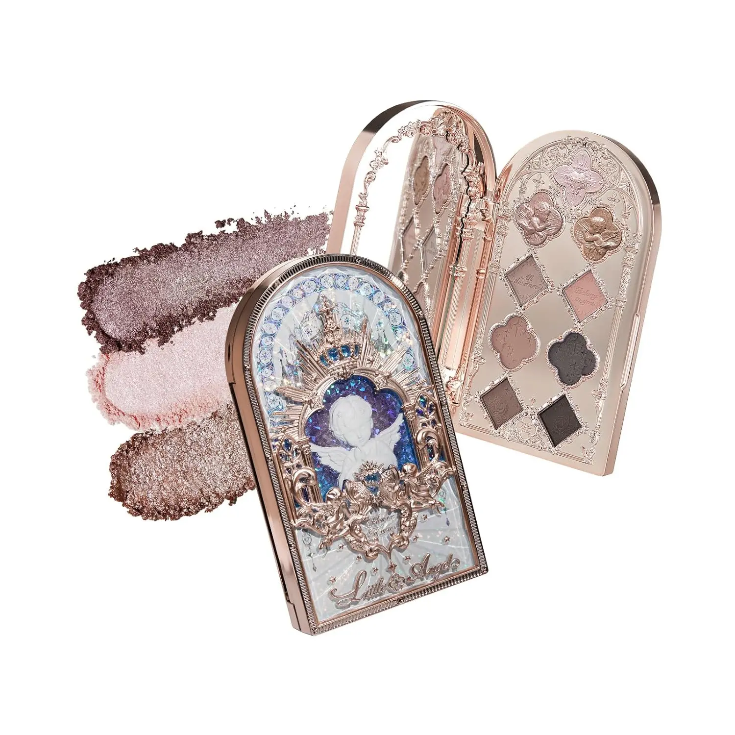 Little Angel 9-Color Eyeshadow Palette, Rosy Nude & Taupe | 6 Matte and 3 Shimmer Shades, Smooth Blendable Powder Formula, Gift-Ready Collectible Compact (01 Eden's Angel)