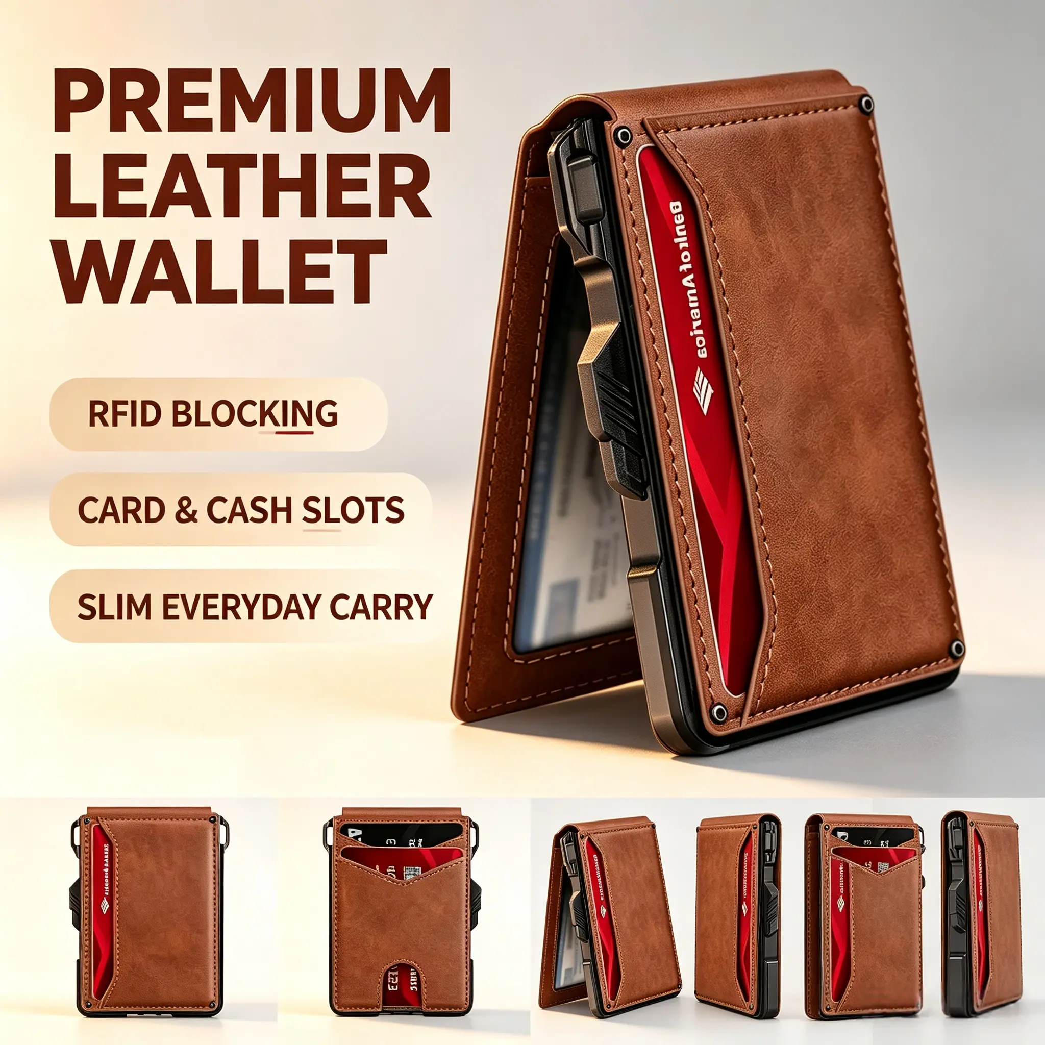 Men's Slim Aluminum Metal Wallet Organiser - Minimalist Bifold with RFID-Blocking Pop-Up Privacy Pouch, Money Clip, ID Window, 9-13 Card Capacity, Compact Fit for Cards & Cash, Everyday Home Organization Needs
