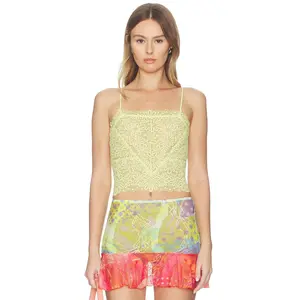 Free People Love And Lace Cami in Lemon Water