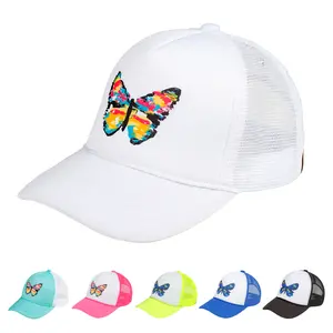 C.C Hand Painted Abstract Butterfly Sublimation Trucker Cap trucker hat dad with Funny Design Premium Men's Snapback Hat