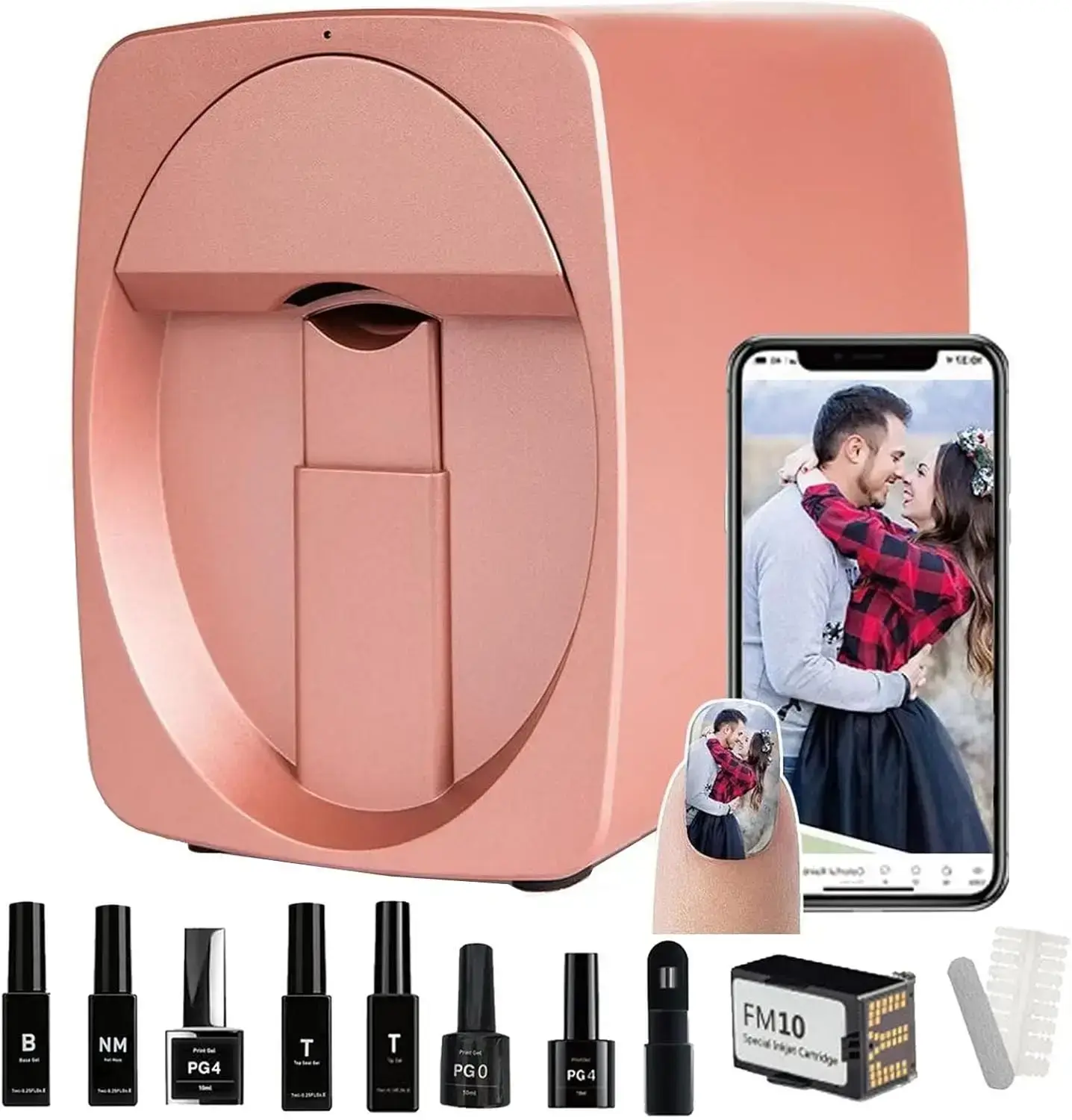 New O2nails Nail Printer Machine Kit-3d Nail Art Digital Mobile Printer for Salon and Home,WiFi/DIY Design,30s Fast Print&Cure For Your Beauty