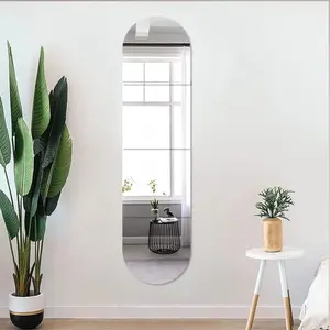 Full Body Mirrors for Walls  12x12 4pcs Acrylic Plexiglass Mirror Wall Mounted Length Frameless Makeup Large Long Home Workout Gym Hallway Floor Tile