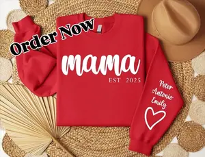 Mama Custom Sweater with names on sleeves