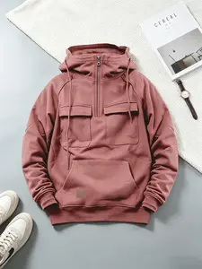 Cargo Hoodies for Men Tactical Sweatshirt Quarter Zip Cargo Pullover Man sweatshirts hooded sweatshirt winter outfits men men gifts Fashion Outdoor Hoodie Long Sleeve Wetsuit Menswear Sports Zipper