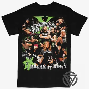 D-Generation X Tee Shirt WWF Triple H Chyna Shawn Michaels WRESTLING 90s Vintage Bootleg Style T-Shirt, Classic Retro Graphic Unisex Tee Gift For Men and Women 2P9 03Q